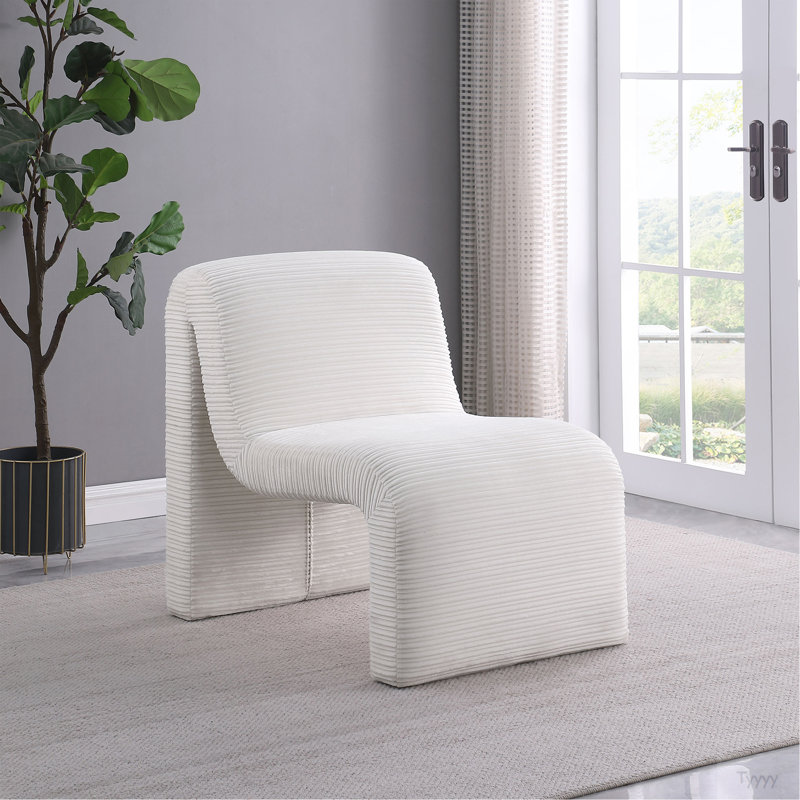 Fauteuil d'appoint incurvé Winne, Ivory