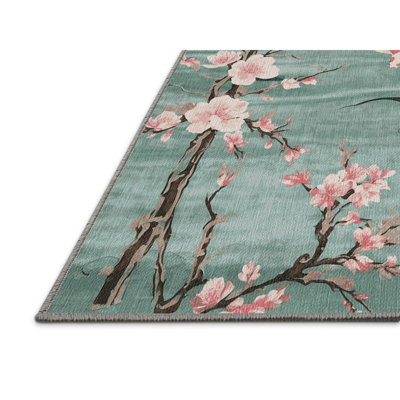 Machine Washable Gray Area Rug, Square 7'