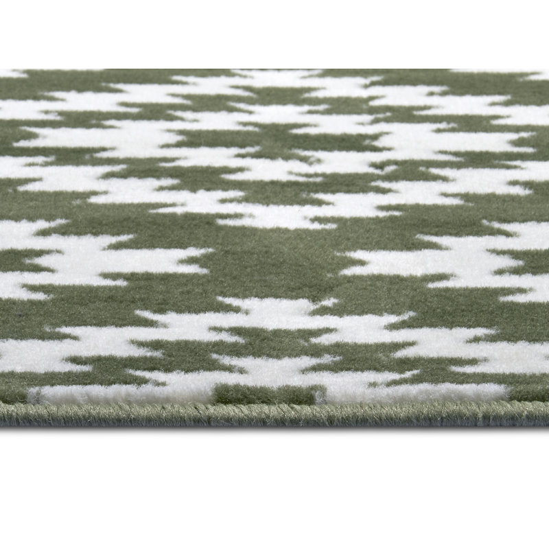 Flatweave Green Rug, Runner 80 x 300cm