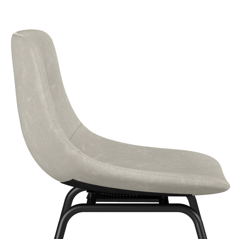 Faux Leather Swivel Upholstered Counter & Bar Stool With Metal Frame (Set of 3), Beige Gray