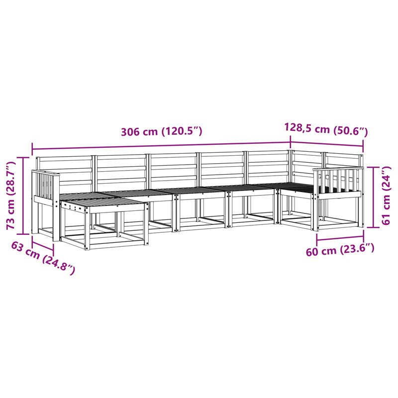 306cm Wide Patio Sectional Set