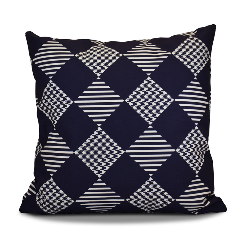 Housse de coussin décorative carrée, 16 po x 16 po, Bleu marine