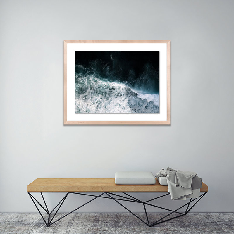 Wave Break 3 Print by Michael Schauer, Natural, 32" H x 40" W x 2.5" D