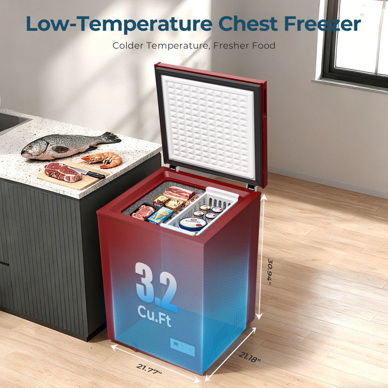 Low Temperature Freezer 14~-40℉, 3.21 Cu.ft, Electronic Control, Red