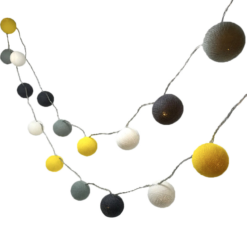 Misti LED Cotton Ball String Light, 10 Lamps - 5 Metre Long