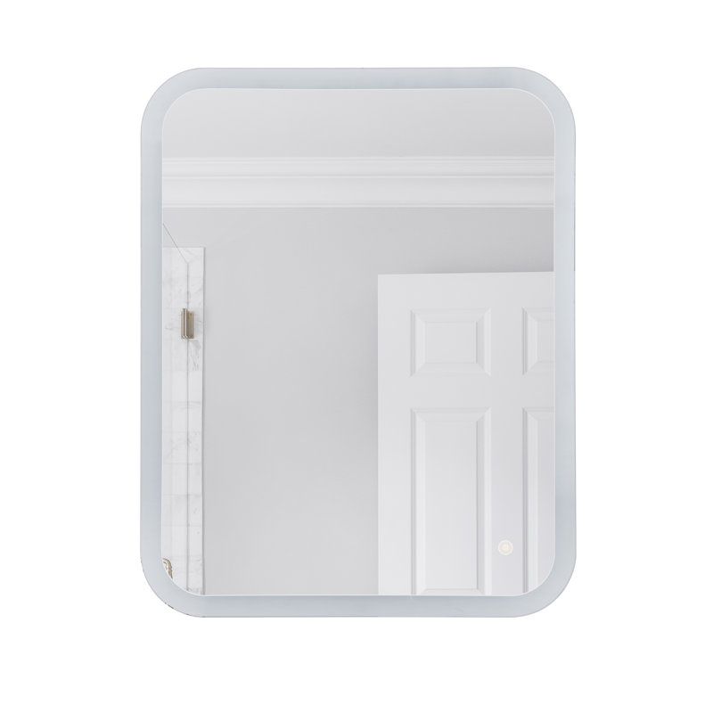 White Frameless Rectangular LED Bathroom Vanity Mirror