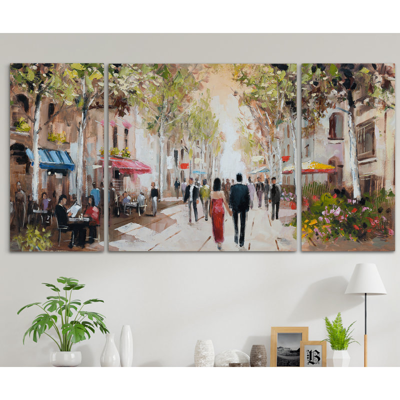 " Paris Teal III " Painting Print, 32" H x 64" W x 1.5" D