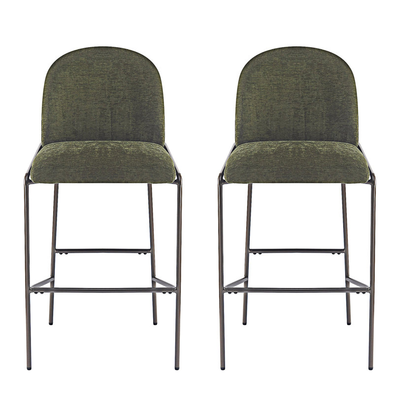 Ensemble de 2 tabourets de bar rembourrés, Vert