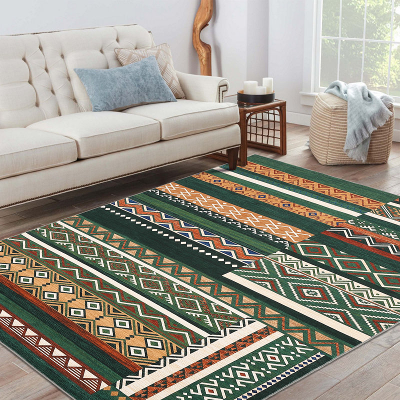 Vintage Floral Area Rug Washable Non Slip Low Pile Carpet Mark Resistant Soft Collapsible Vintage Accent Throw Rug Living Room Bedroom Dining Room Office Home Decor