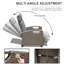 Fauteuil de patio inclinable, résine tissée à la main, table rabattable, angle réglable, coussins gris pour le confort avec coussins épais de 6,8 po tissés, gris, assise de table confortable