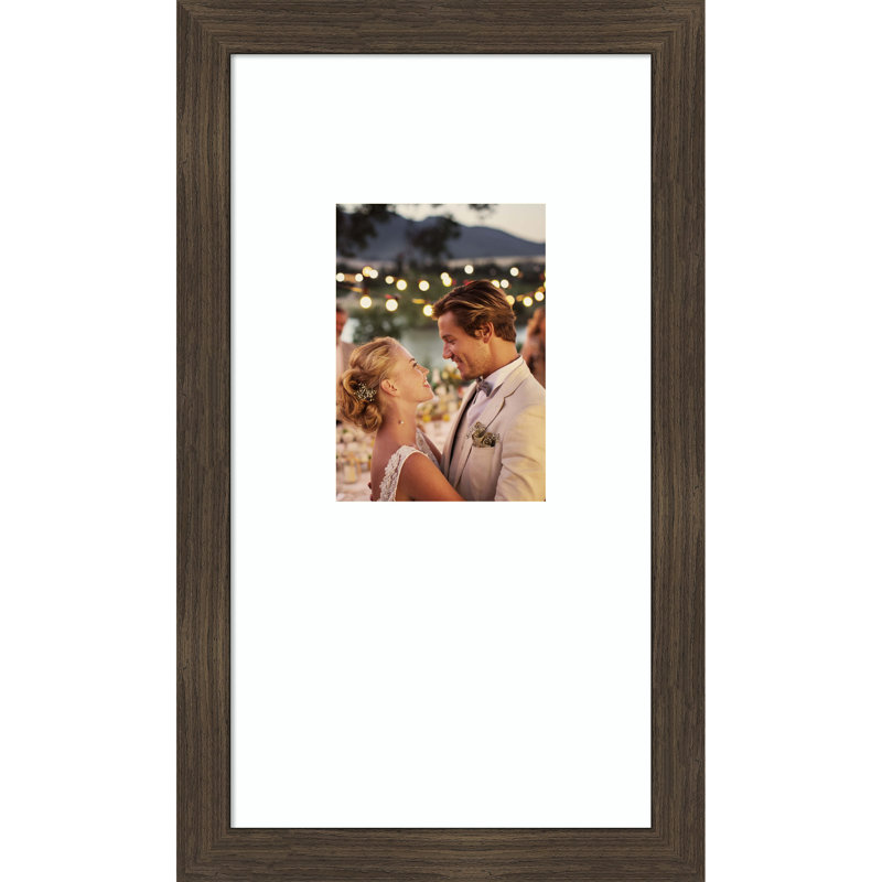 Cadre photo Woodgrain, Grain de bois rayé chocolat, 10 x 18 emmêlés à 5 x 7