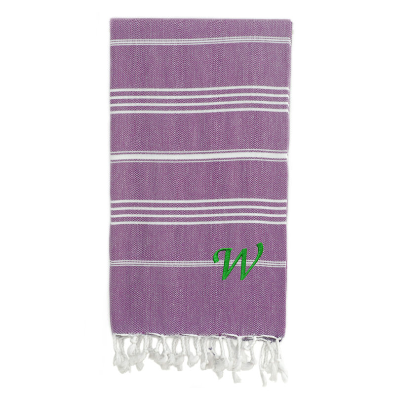Serviette de plage 100% coton Pestemal Lucky, Gris foncé / Blanc, W