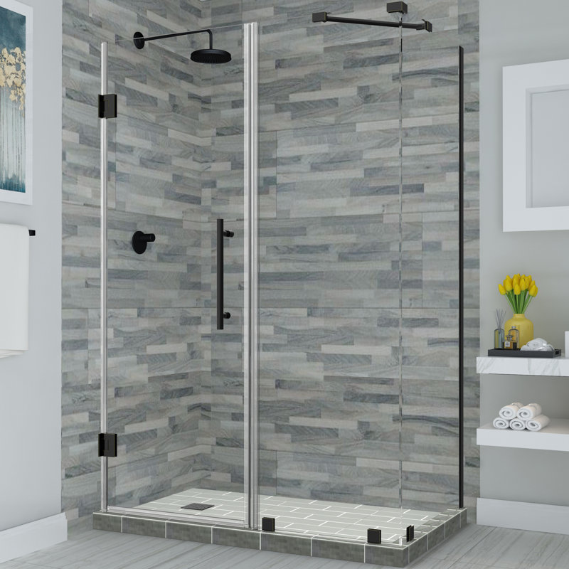 Cabine de douche rectangulaire à charnière 30" x 72" Bromley