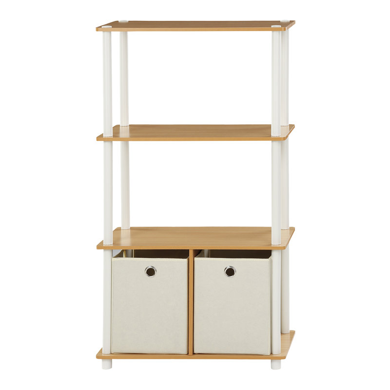110.5cm H x 59.9cm W Plastic Etagere Bookcase, Steam Beech