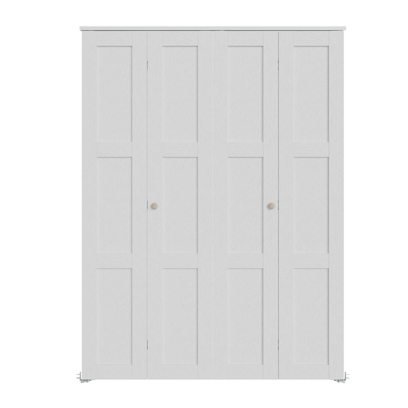 Porte pliante blanche pré-percée en bois manufacturé massif avec trousse de quincaillerie d'installation, 72 po x 80 po, 2