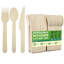 Ensemble d'ustensiles compostables Lotfancy 200 pièces, ensemble de couverts jetables en bois, 100 fourchettes, 50 cuillères, 50 couteaux