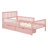 Space-saving Twin Wood Platform Bed With Guardrails And Storage, Pink - Modern Design For Cozy Bedrooms