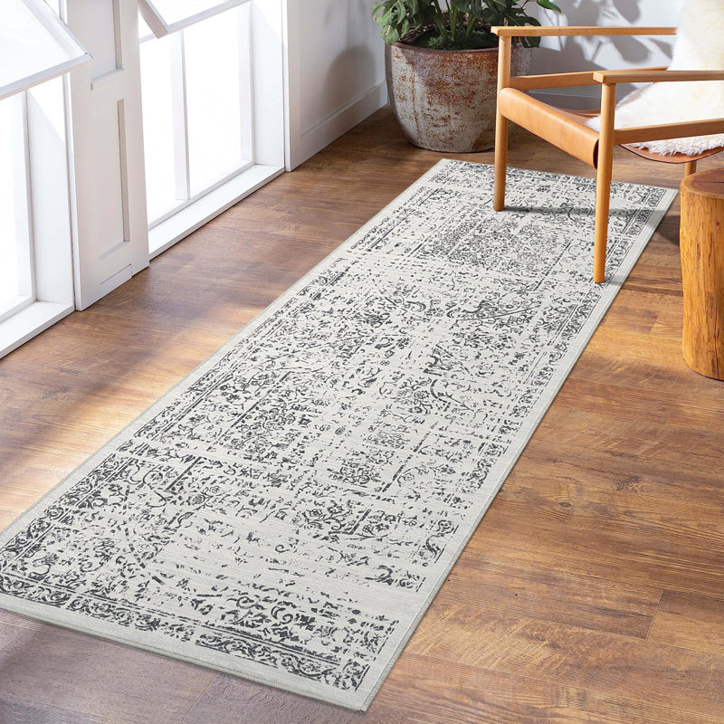 Tapis oriental antidérapant lavable à la machine Oriental, Tapis de couloir 2 pi x 6 pi