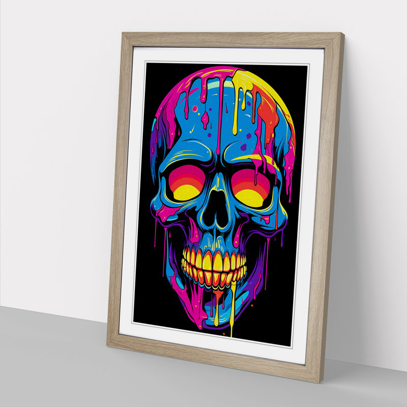 Skull Pop - Framed Print, Oak, 64cm H x 46cm W x 2cm D