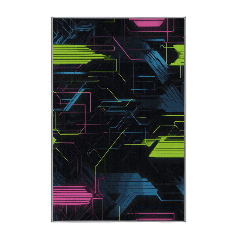 Glitch Pulse Rug, Rectangle 5' x 8'