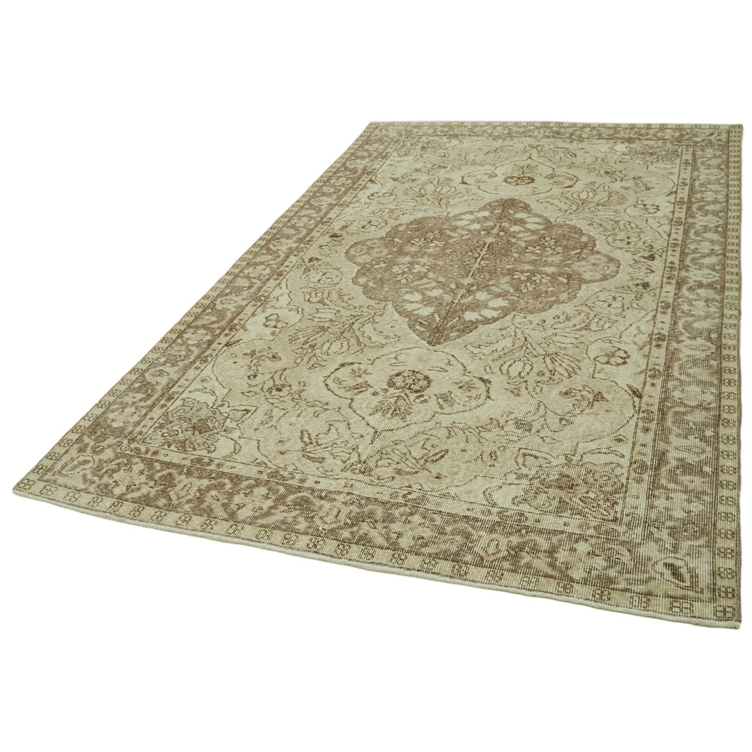 Vintage Beige Vintage Wool Handmade Area Rug