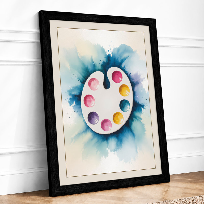 Artist's Palette Modern - Framed Print, A4 - 29.7 x 21.0 cm, Black
