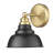 Myesia 8 in. Matte Black and Brass 1-Light Sconce