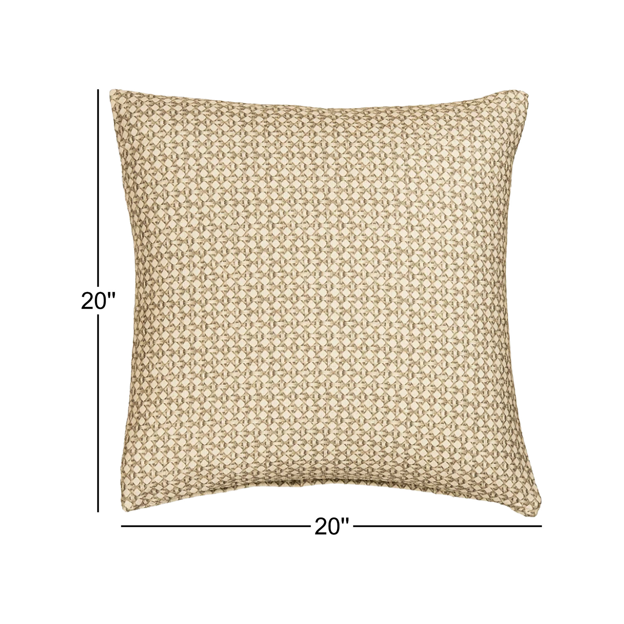 Wicker Weave Moss Throw Pillow, Feather, Square 20"