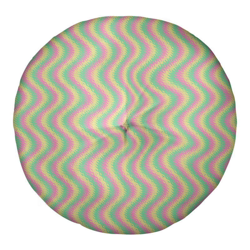 Oreiller de sol Katelyn Elizabeth, 26 po x 26 po, Pink/Yellow/Green