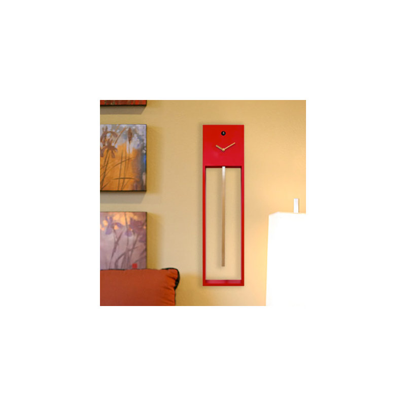 Bechtold Wood Wall Clock, Red/Gold