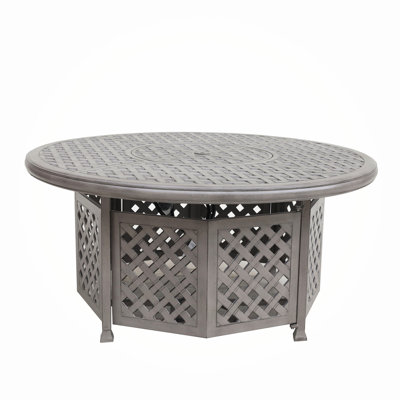 Aluminum Propane Gas Firepit Table, Chat Height