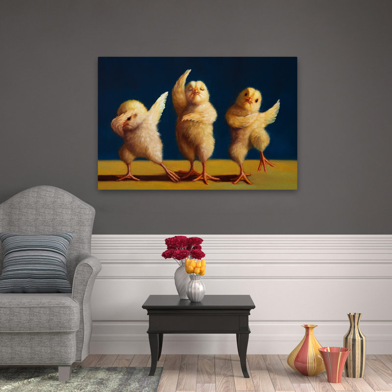 Dancer Chicks - animaux fantaisie urbaine et pop surréalisme, H 32 po x l 48 po