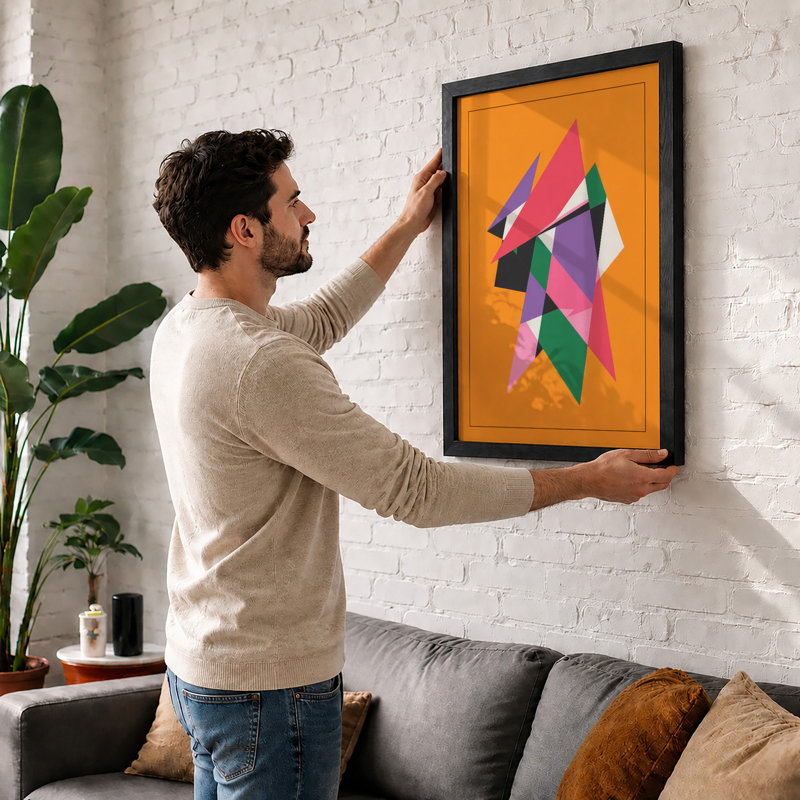 Fragmented Motion Geometric - Print, A1 - 84.1 x 59.4 cm, Black