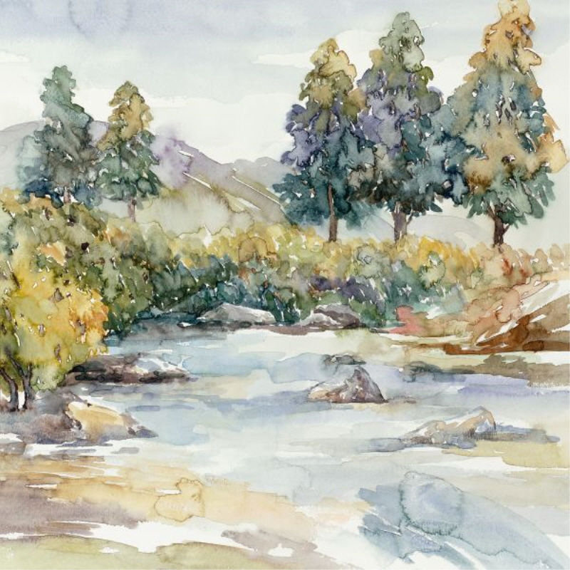 Morning Of Autumn II Print by Sara Brown, 30" H x 30" W x 1.5" D, Glass Coat