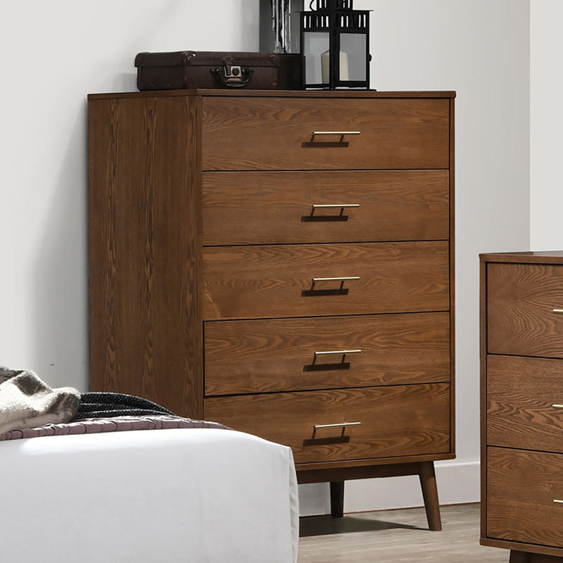 Commode Tromso Mid-Century moderne, noyer
