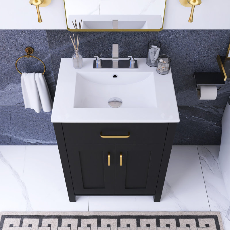  Meuble-lavabo autoportant 24 po avec lavabo en céramique 24 po