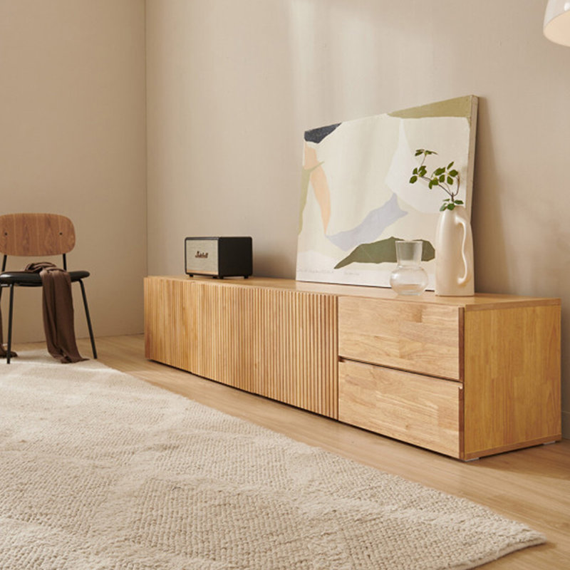 Meuble télé Modern, Burlywood, H 16,53 po x L 86,61 po x l 16,53 po
