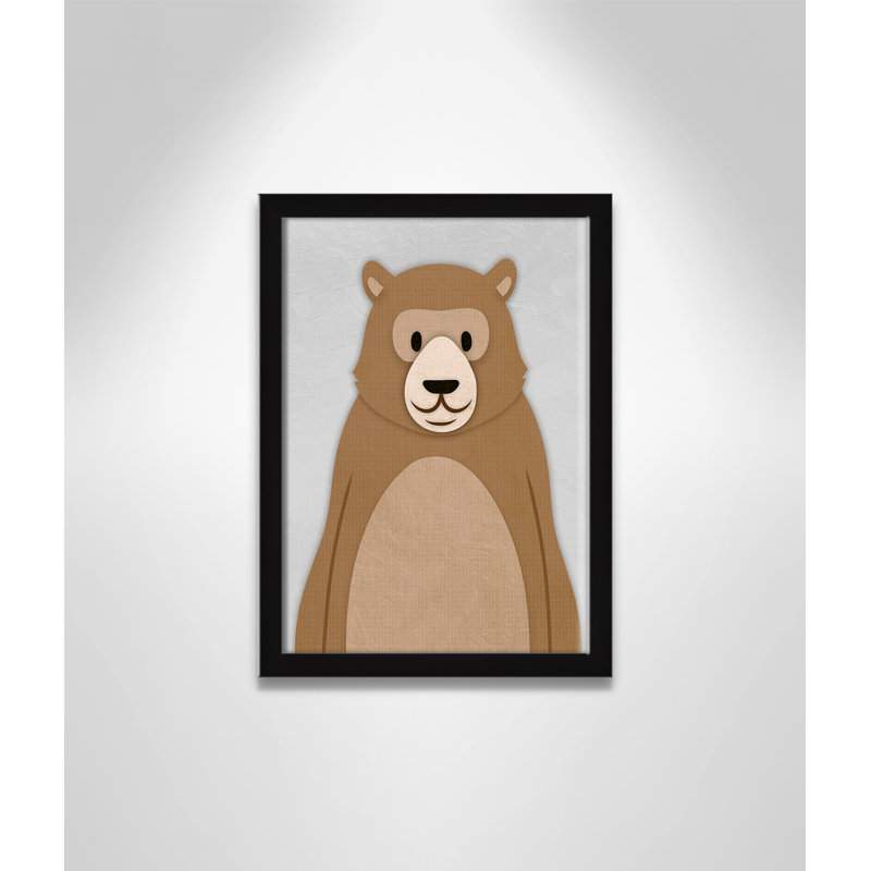 Adhésif décoratif Cheery Bear, 14" H x 10" W x 1.18" D, Encadré de boîte noir