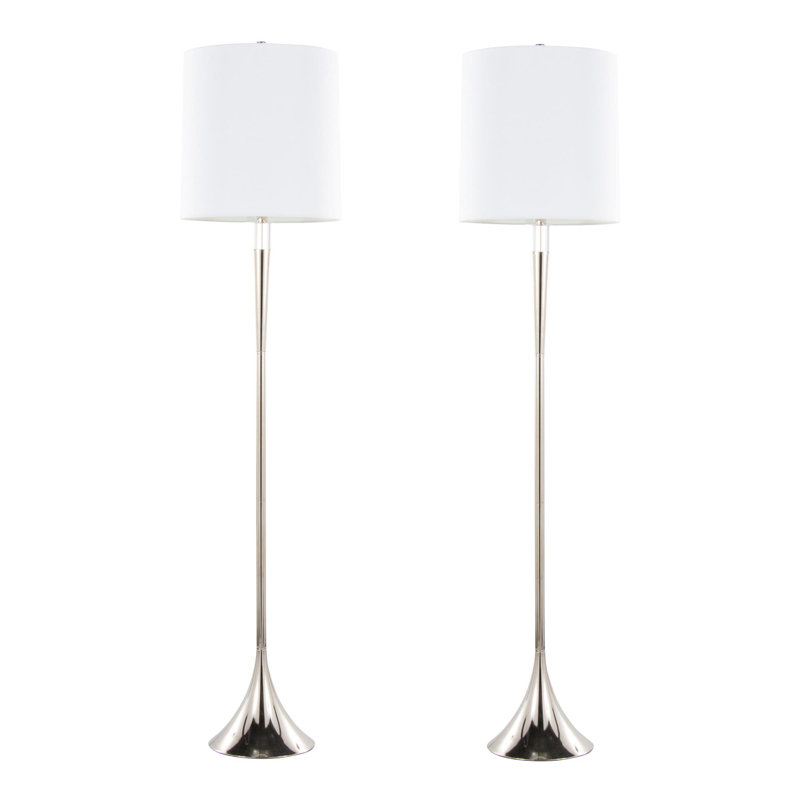 Marla Floor Lamp Set Of 2, Silver