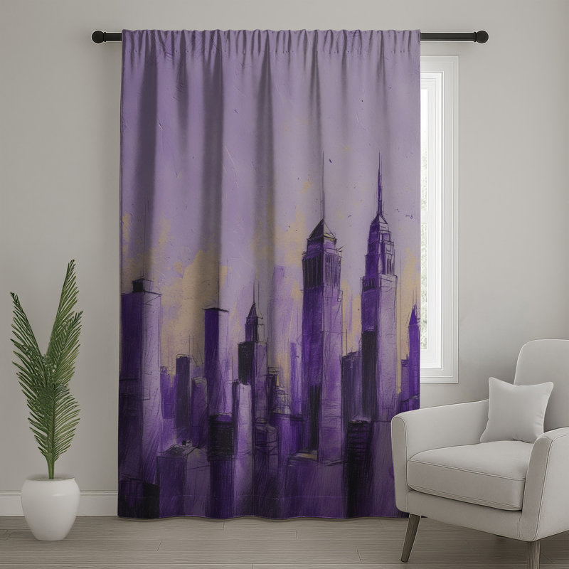Rideaux de fenêtre mauve Cityline, 50 po x 92 po - 1 panneau, Blockout