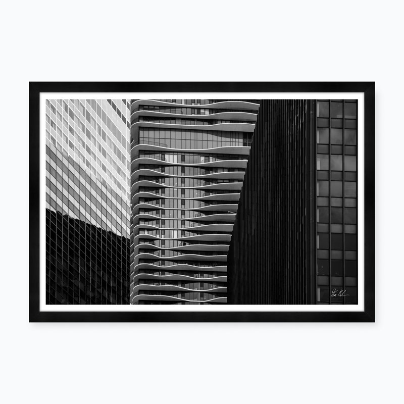 Graphic Building Scape With Terraces II Print by Tim Klein