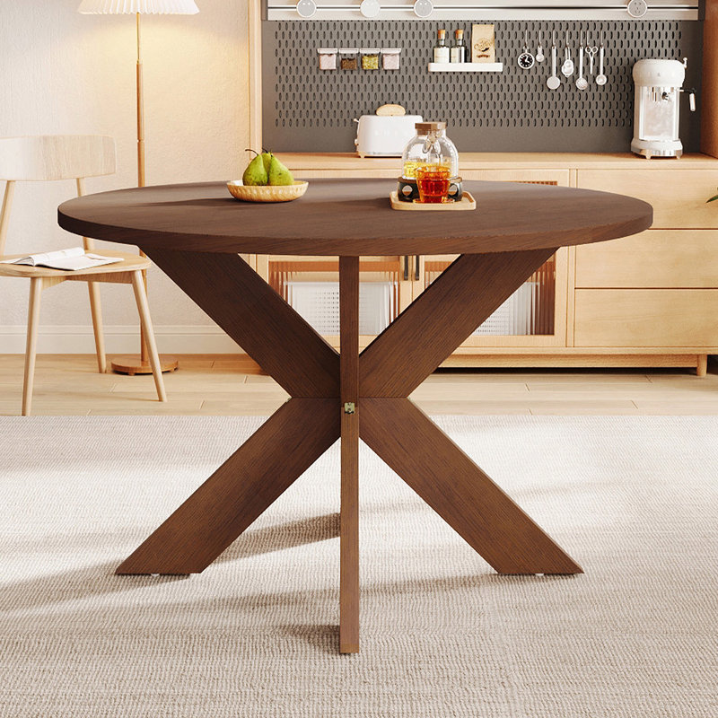 Table de salle à manger ronde de style campagne moderne, cerisier
