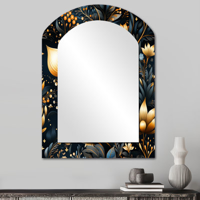 Motif céleste bohème bleu Positano - miroir unique bohème asymétrique