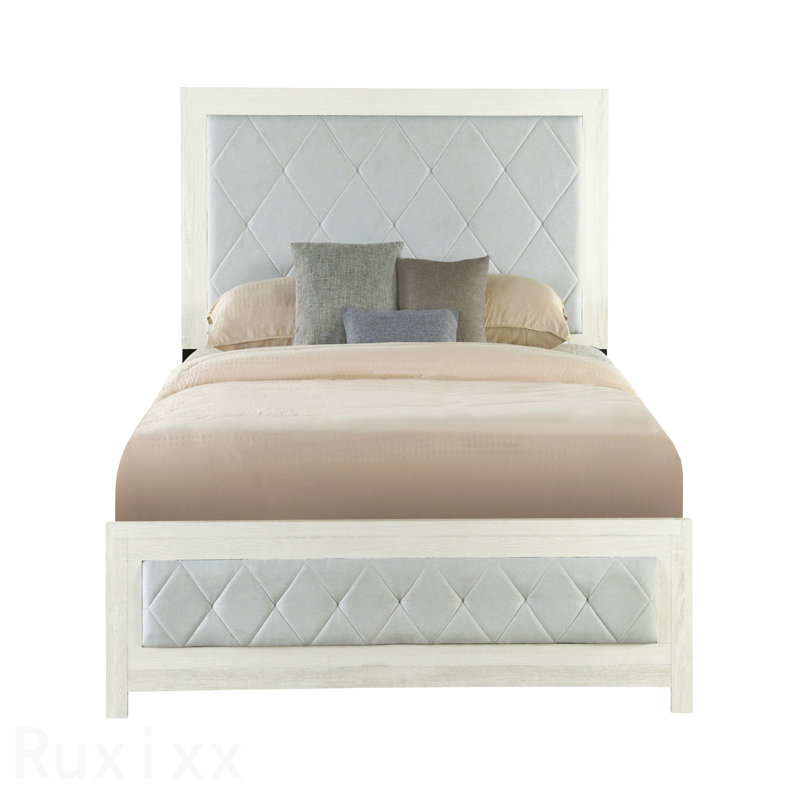 Très grand lit en lin Jehoram Beige, Beige, Très grand lit