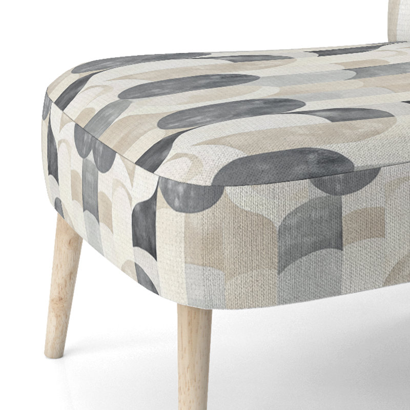 Chaise d'appoint à motif géométrique - Chaise d'appoint Neutral Array, Side Chair Armless
