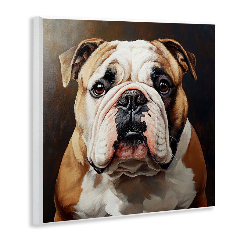 «Stoic Bulldog Portrait», plaque murale par Tom Crehan