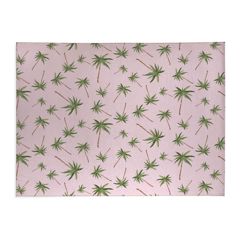 Summer Palms Decorative Lightweight Office Mat, 36" W x 60" D, Pink
