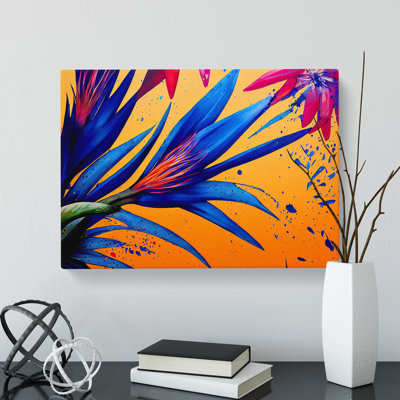 Bird Of Paradise Flower Splash Vol.3 - Wrapped Canvas