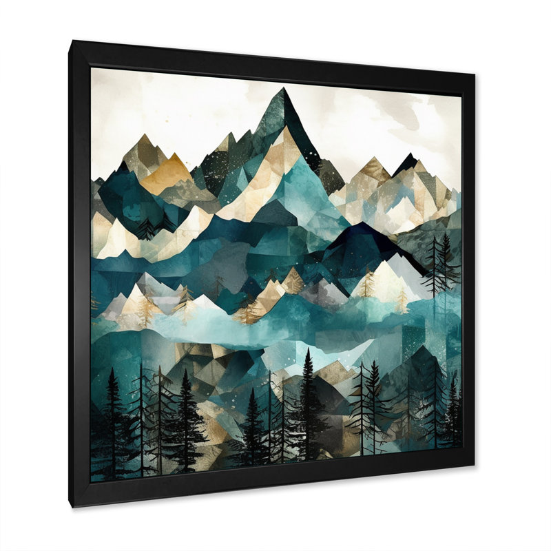 Minimalisme Winter Mountains II - impression, Cadre simple noir, H 30 po x l 30 po x P 1 po