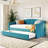 Upholstered Daybed Sofa Bed  With Trundle Bed And Wood Slat-447952029